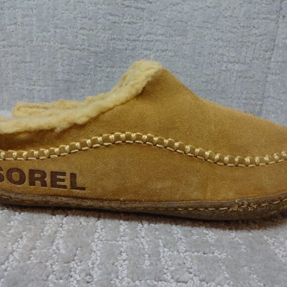 Sorel Falcon Ridge II Mens Size 8 Chestnut Brown Suede Faux Fur Lining Slippers - Picture 5 of 11